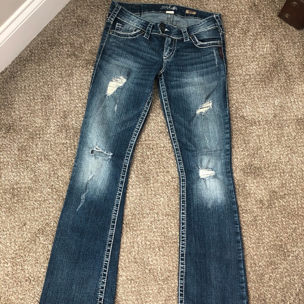 Silver Tuesday Boot Cut Jeans Distressed - W27/L31